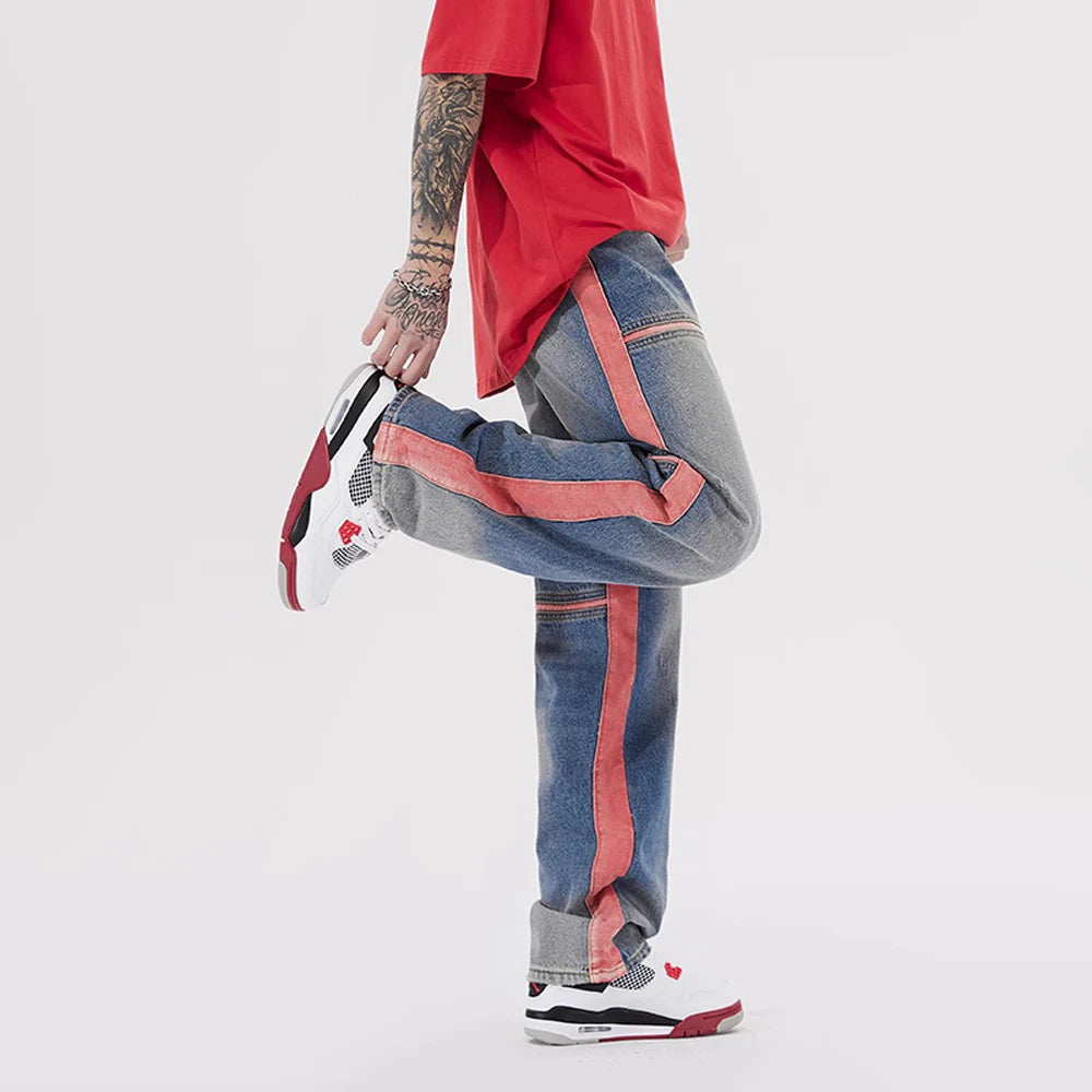 Drawstring Wide Leg Denim Pants