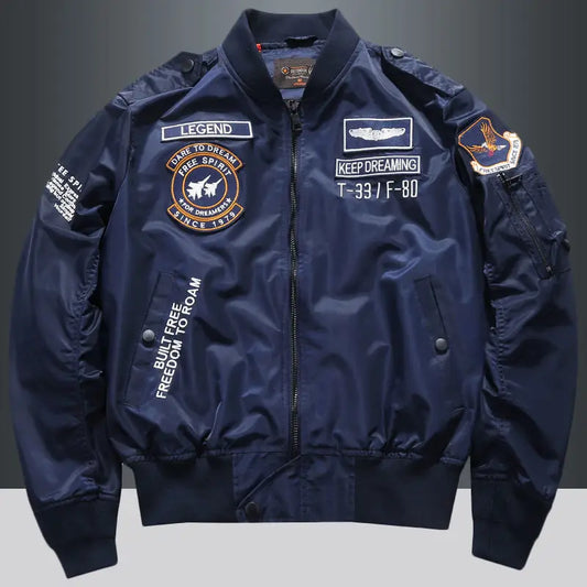 Aviation Embroidered Bomber Jacket